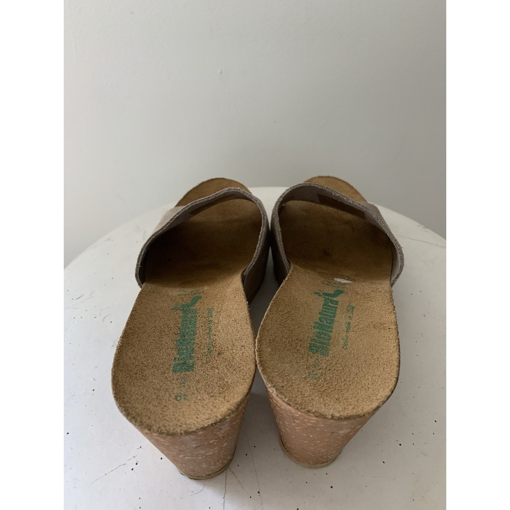 BioNatura WEDGE CORK Sandals 39/8 Beige Leather Suede Upper Made Italy Comfort - Picture 5 of 8